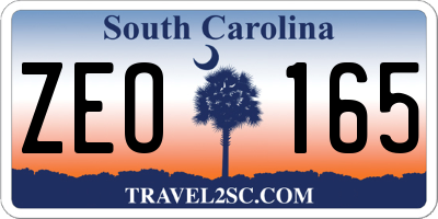 SC license plate ZEO165