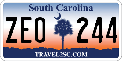 SC license plate ZEO244