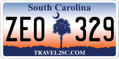 SC license plate ZEO329