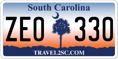 SC license plate ZEO330