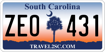 SC license plate ZEO431