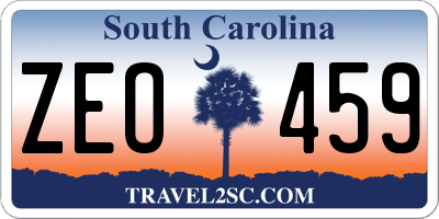 SC license plate ZEO459