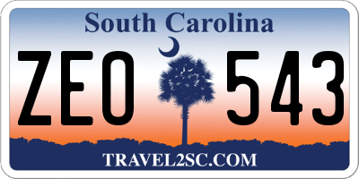 SC license plate ZEO543