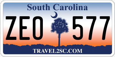 SC license plate ZEO577