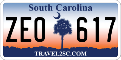 SC license plate ZEO617
