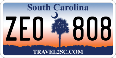 SC license plate ZEO808