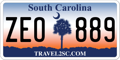 SC license plate ZEO889
