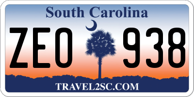 SC license plate ZEO938