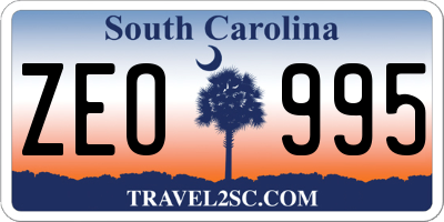SC license plate ZEO995