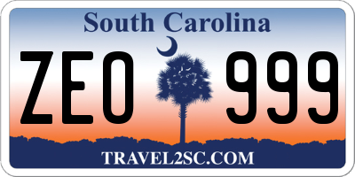 SC license plate ZEO999