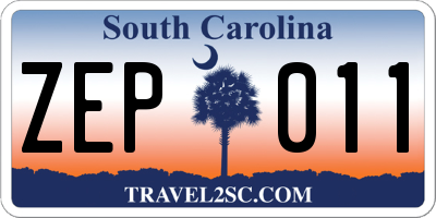 SC license plate ZEP011