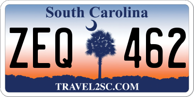 SC license plate ZEQ462