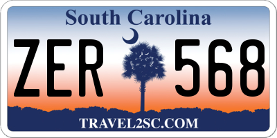 SC license plate ZER568
