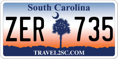 SC license plate ZER735