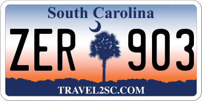 SC license plate ZER903