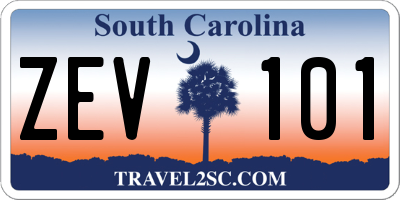 SC license plate ZEV101