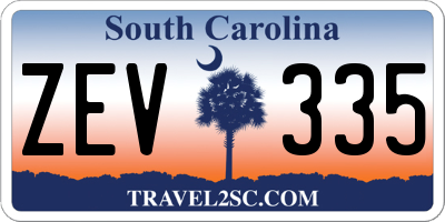 SC license plate ZEV335