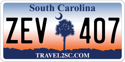 SC license plate ZEV407