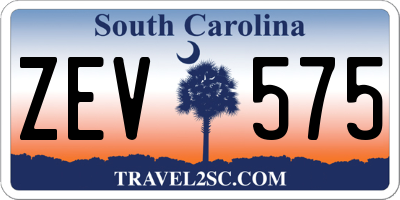 SC license plate ZEV575
