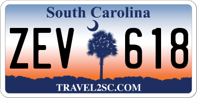 SC license plate ZEV618