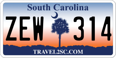 SC license plate ZEW314