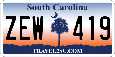 SC license plate ZEW419