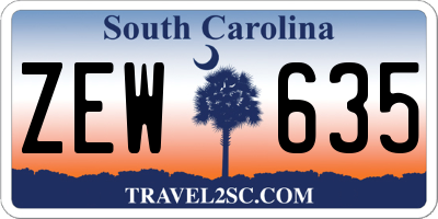 SC license plate ZEW635