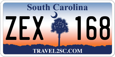 SC license plate ZEX168