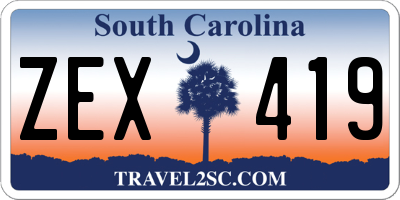 SC license plate ZEX419