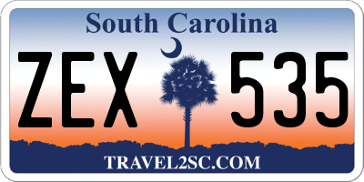 SC license plate ZEX535
