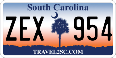 SC license plate ZEX954