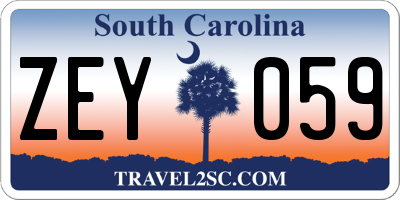 SC license plate ZEY059