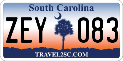 SC license plate ZEY083