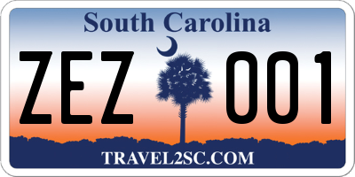 SC license plate ZEZ001