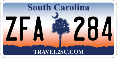 SC license plate ZFA284