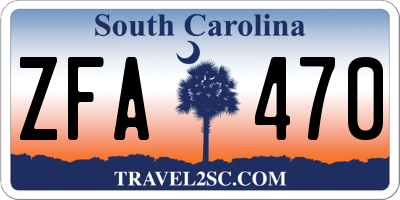 SC license plate ZFA470