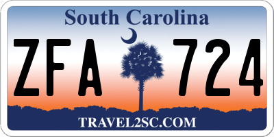 SC license plate ZFA724