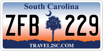 SC license plate ZFB229