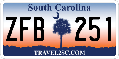 SC license plate ZFB251