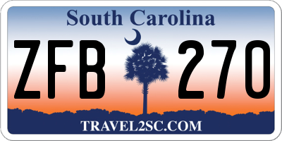 SC license plate ZFB270