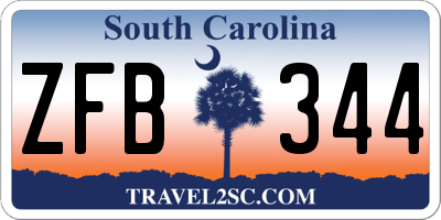SC license plate ZFB344