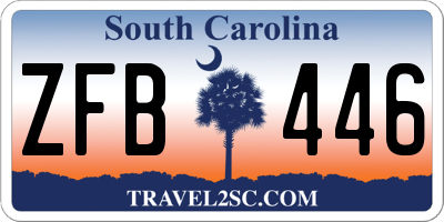 SC license plate ZFB446