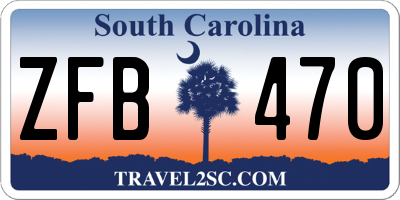 SC license plate ZFB470