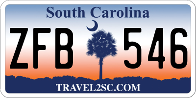 SC license plate ZFB546