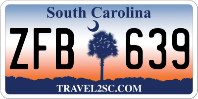 SC license plate ZFB639