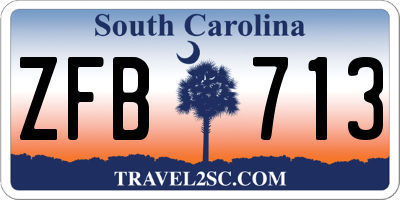 SC license plate ZFB713