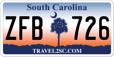 SC license plate ZFB726