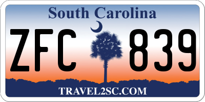 SC license plate ZFC839