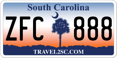 SC license plate ZFC888