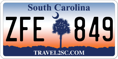 SC license plate ZFE849